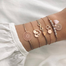 Load image into Gallery viewer, Boho Rose Map Bracelets &amp; Bangles for Women Bohemian Round Beaded Charm Bracelet Set Fashion Multilayer Accessories 2019 Bijoux