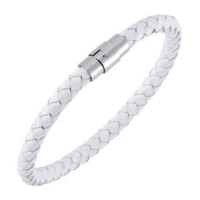 Load image into Gallery viewer, Fashion Black Red Leather Bracelets Men Wrist Band Stainless Steel Magnetic Buckle Charm Bracelets Bangles Male Jewelry Gifts