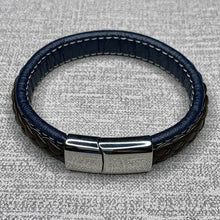 Load image into Gallery viewer, Fashion Black Red Leather Bracelets Men Wrist Band Stainless Steel Magnetic Buckle Charm Bracelets Bangles Male Jewelry Gifts