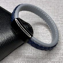 Load image into Gallery viewer, Fashion Black Red Leather Bracelets Men Wrist Band Stainless Steel Magnetic Buckle Charm Bracelets Bangles Male Jewelry Gifts