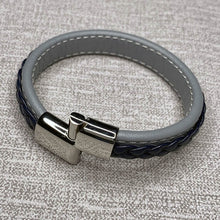 Load image into Gallery viewer, Fashion Black Red Leather Bracelets Men Wrist Band Stainless Steel Magnetic Buckle Charm Bracelets Bangles Male Jewelry Gifts
